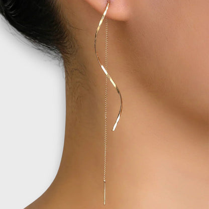Elwira – Pendientes largos con forma de onda