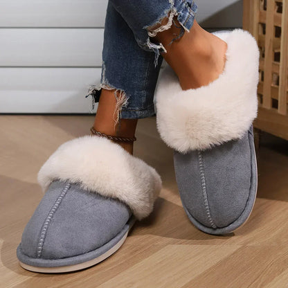 Pantofole de Interior de Felpa para Mujer con Revestimiento Suave y Confort Acogedor