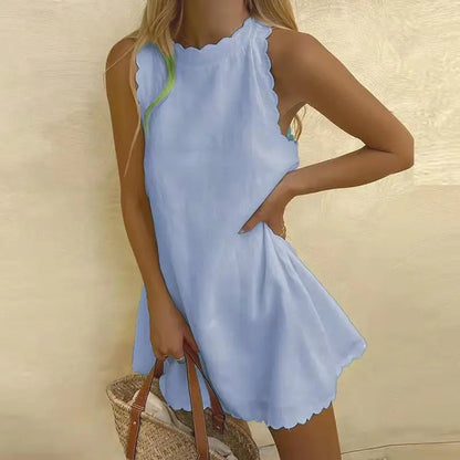 Galilea | Vestido Sin Mangas con Bordes en Ondas