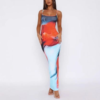 Ione - Vestido Maxi Tubo Impreso Chic