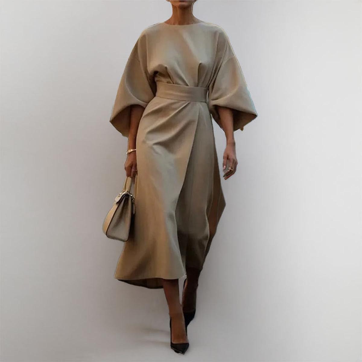 Robe Larga Elegante Manga Murciélago