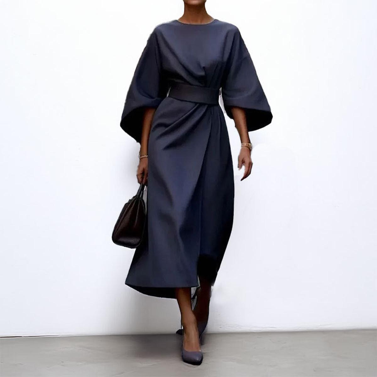 Robe Larga Elegante Manga Murciélago