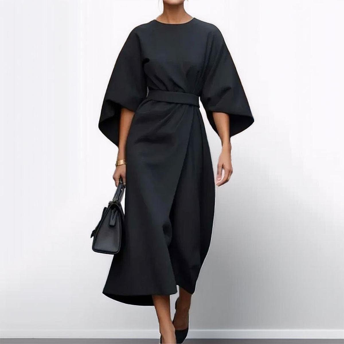 Robe Larga Elegante Manga Murciélago