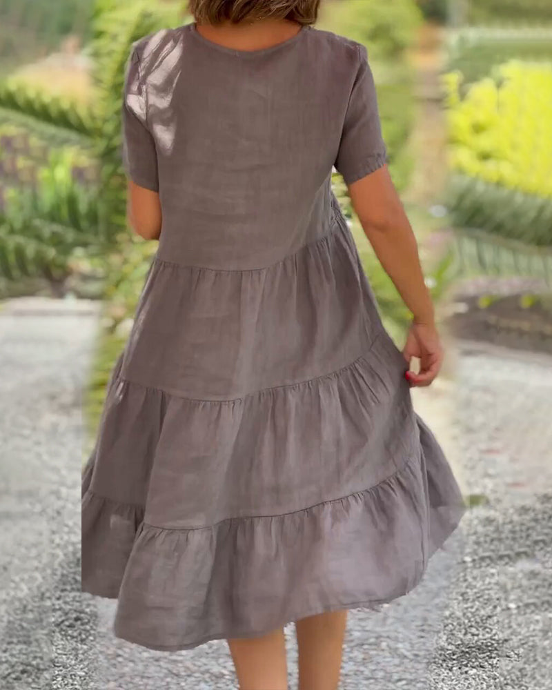 Samantha | Vestido de Viento con Escote en V y Bolsillos