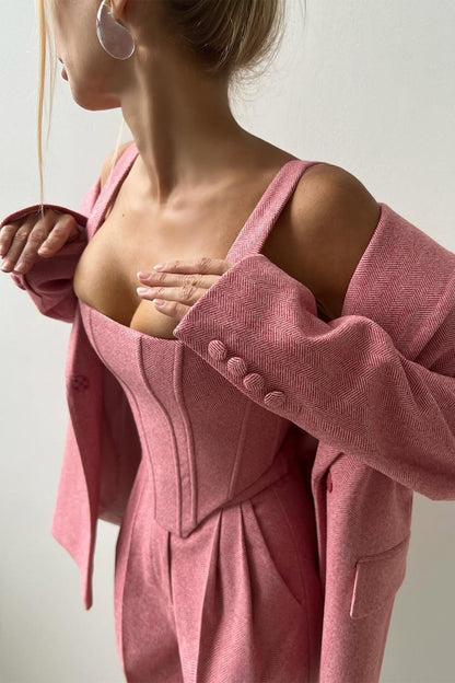 Grace | Conjunto de Tres Piezas con Blazer de Doble Botón