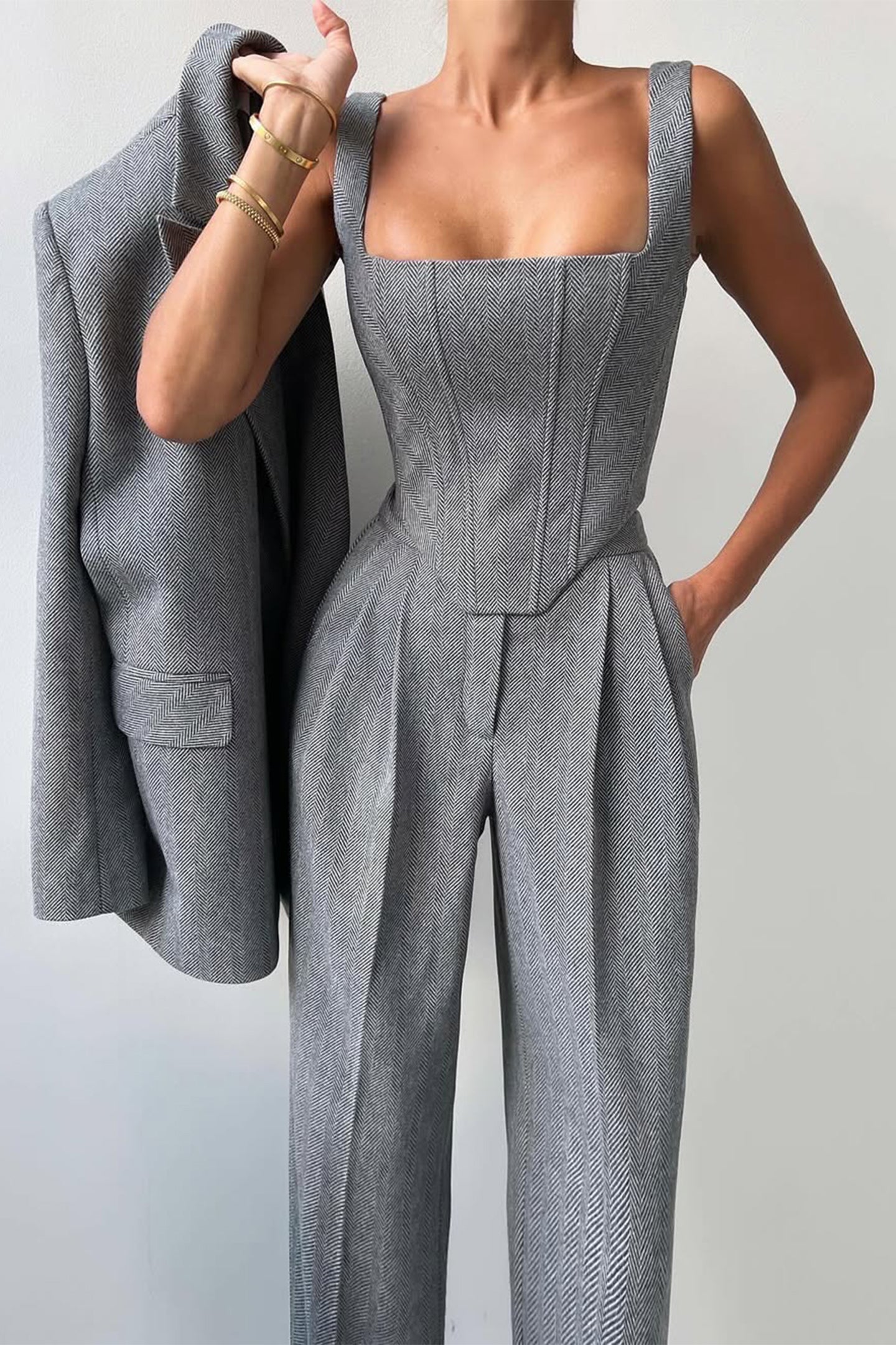 Grace | Conjunto de Tres Piezas con Blazer de Doble Botón