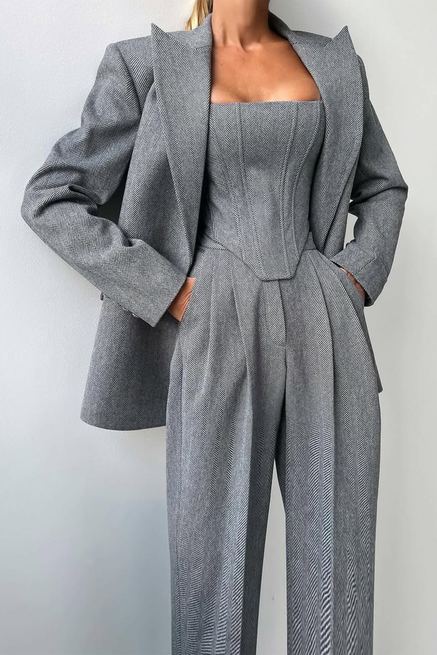 Grace | Conjunto de Tres Piezas con Blazer de Doble Botón