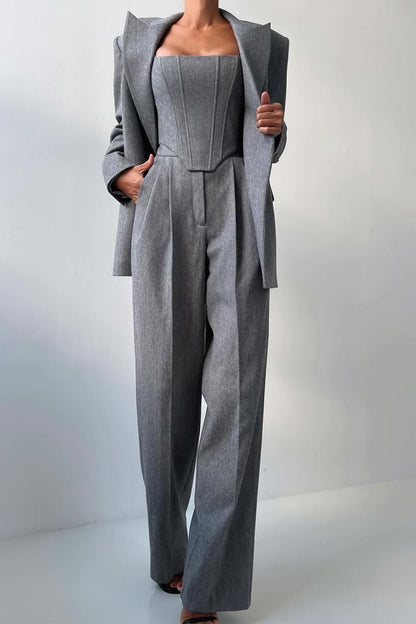 Grace | Conjunto de Tres Piezas con Blazer de Doble Botón