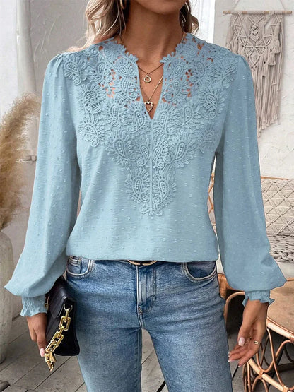 Sondra™ | Blusa de Encaje de Lujo con Escote en V