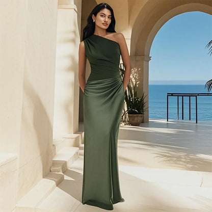 Maxi Vestido con Hombro Descubierto