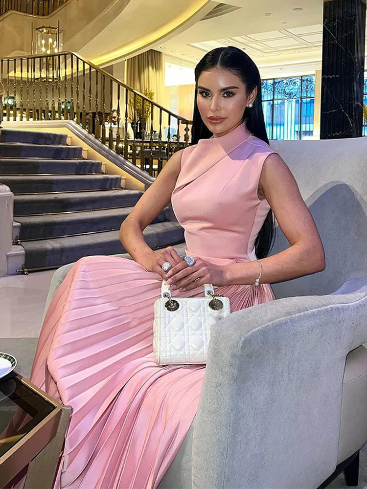 Ellison - Vestido Maxi Drapado Elegante