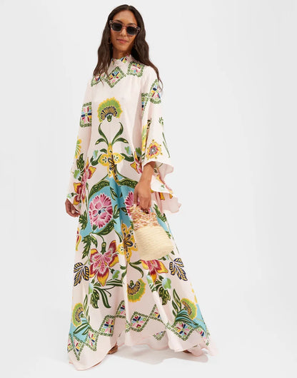 Vestido Maxi Floral Esculpido Elegancia™