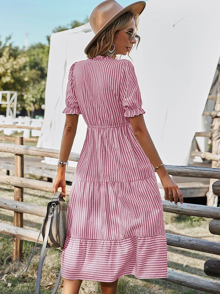Bernice | Vestido Clásico a Rayas