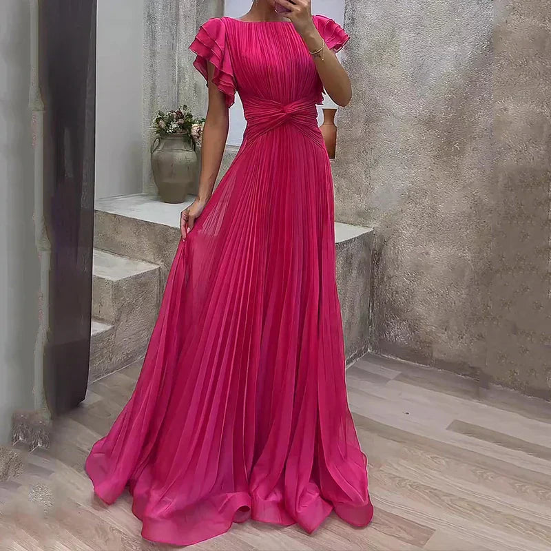 Vestido de Noche Plisado Elegante - Alta Costura Atemporal