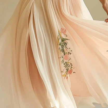Rosa | Vestidos de fiesta elegantes con escote en V y cintura alta