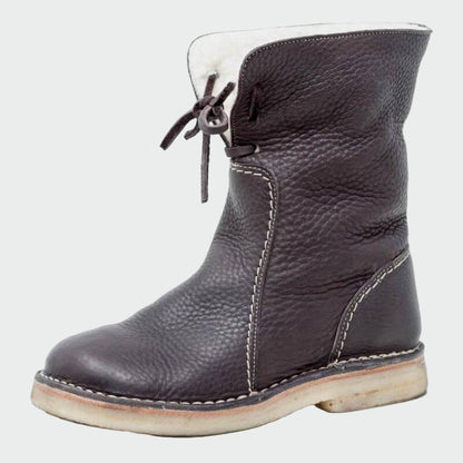 Zapatos de hombre de cuero impermeables con forro de lana