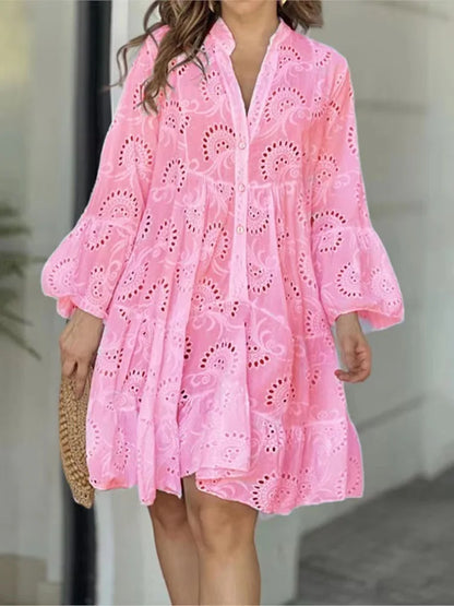 Robe Midi de Encaje Rosa - Elegancia Atemporal