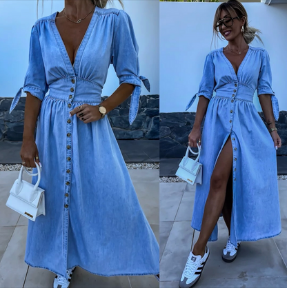 Marit | Vestido de Denim Radiante
