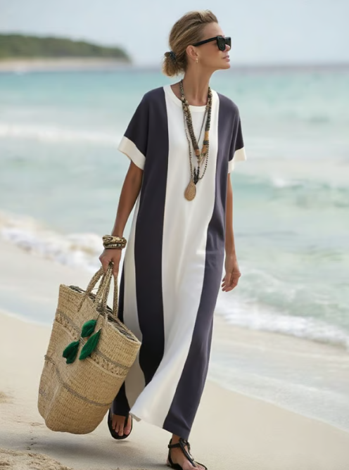 Vestido de playa largo de lino