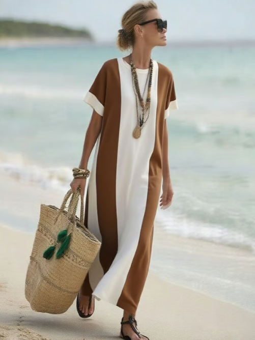 Vestido de playa largo de lino