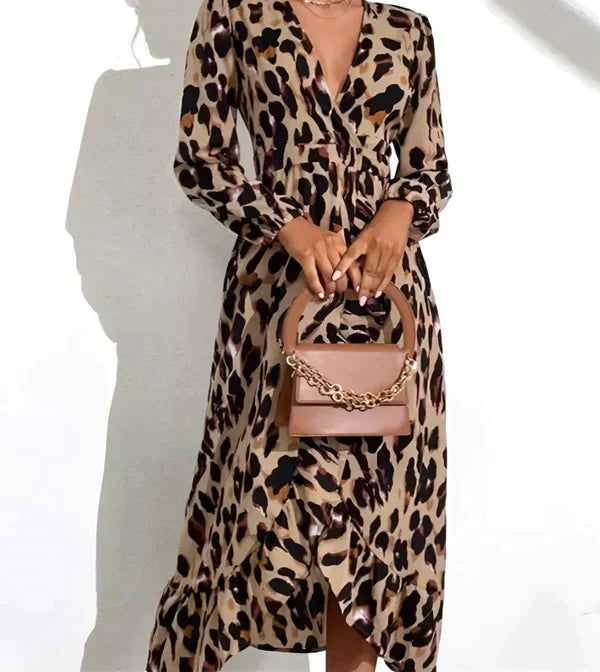 SELAH – VESTIDO MAXI DE PATRÓN DE LEOPARDO OTOÑAL