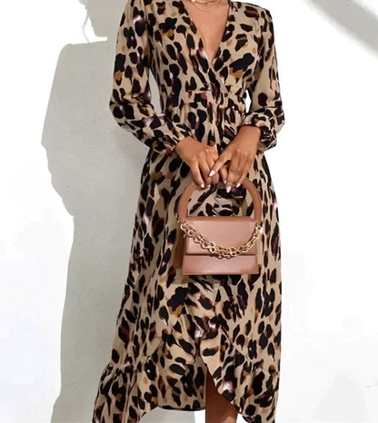 SELAH – VESTIDO MAXI DE PATRÓN DE LEOPARDO OTOÑAL