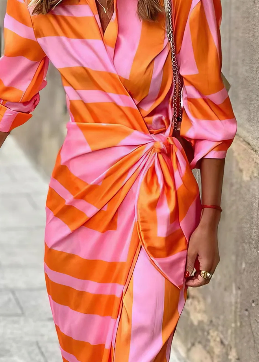 Aurora – Vestido Fluido de Radiancia Vibrante