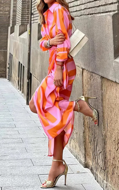 Aurora – Vestido Fluido de Radiancia Vibrante