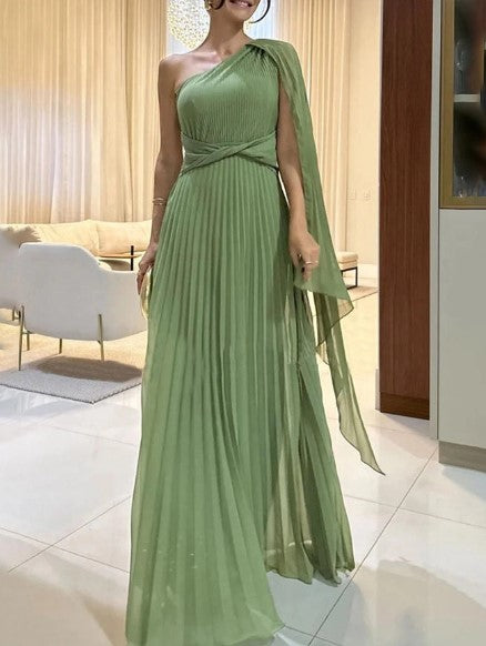 Dalila - Vestido Maxi Plisado Off-Shoulder