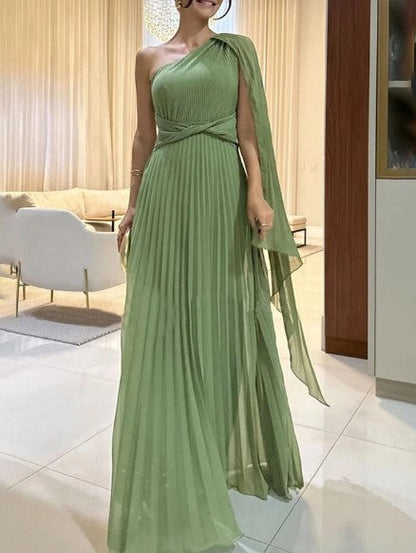 Dalila - Vestido Maxi Plisado Off-Shoulder
