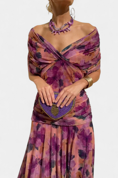 Abigail | Vestido Largo Floral con Escote en V