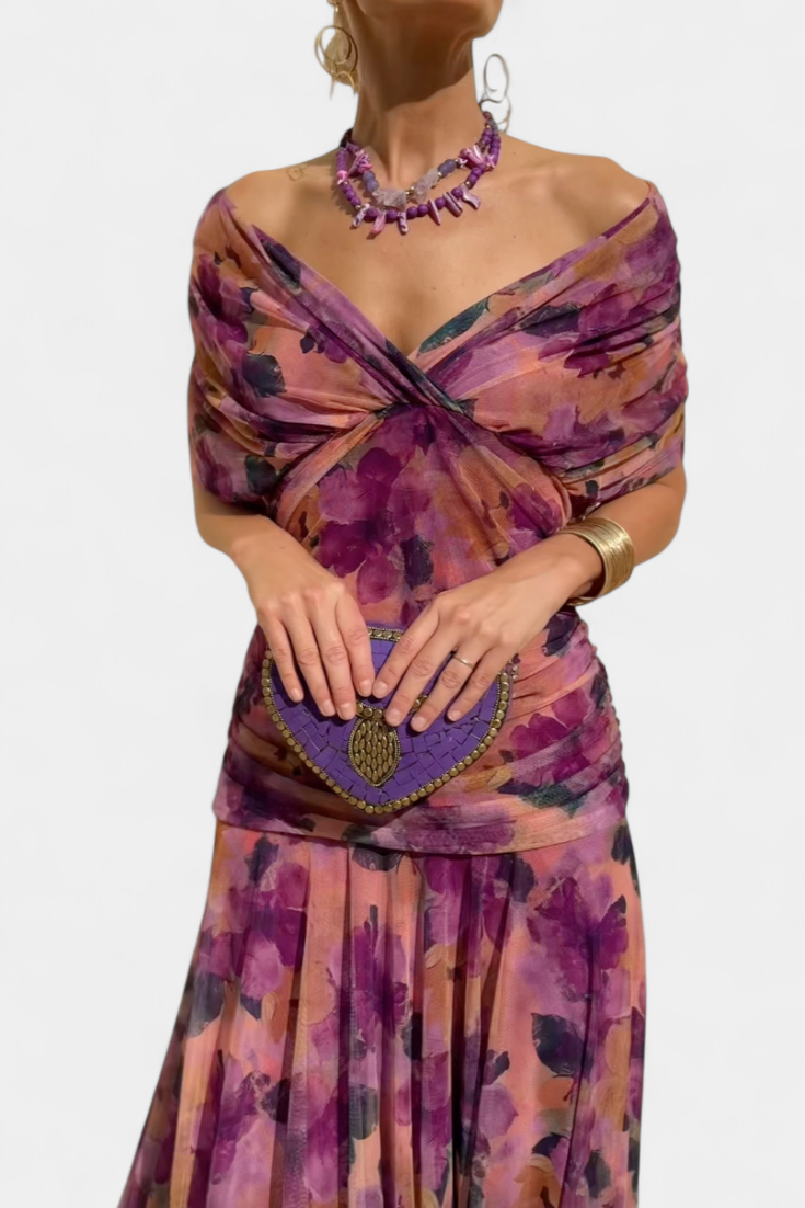 VIVIAN | VESTIDO LARGO CON ESCOTE EN V