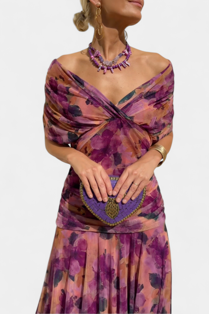 Abigail | Vestido Largo Floral con Escote en V