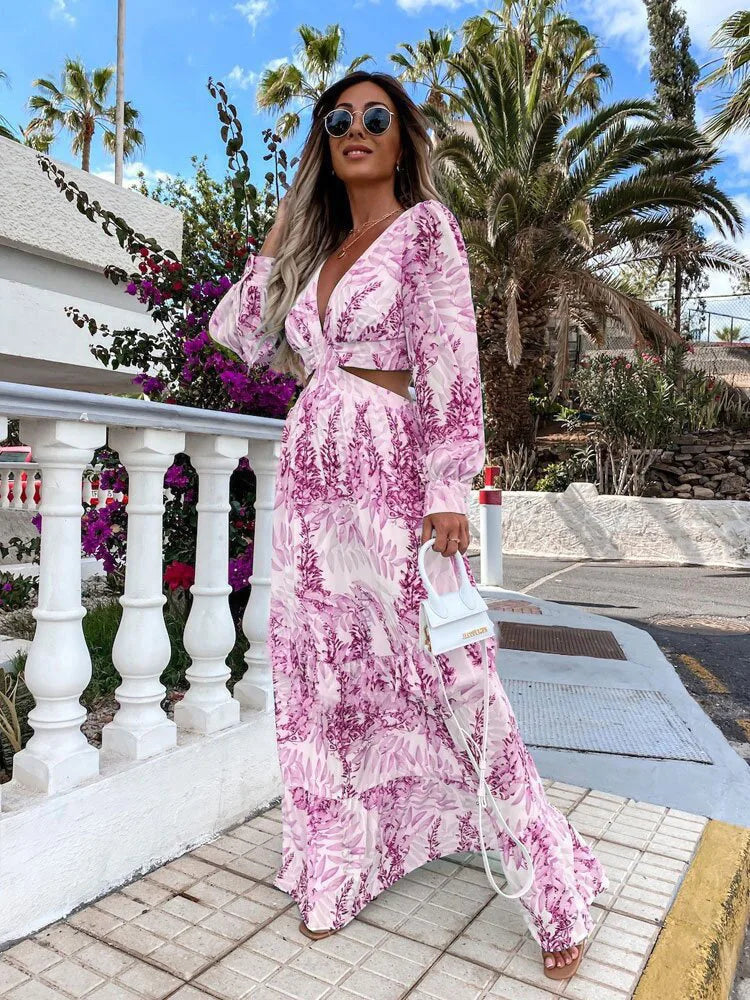 Vestido Maxi con Escote en V Amélie