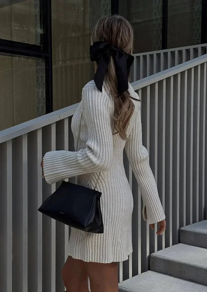 Faustine - Elegante Vestido Mini de Punto Acanalado