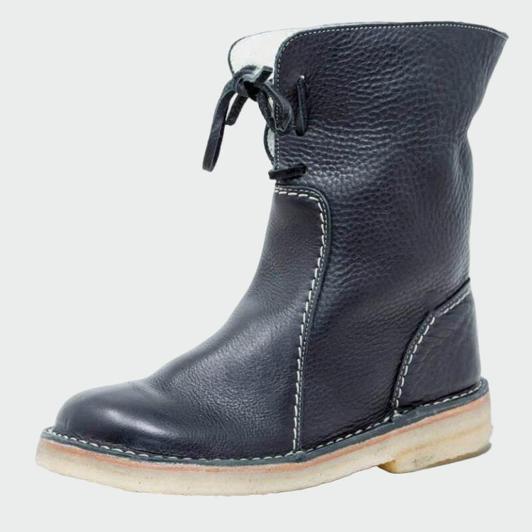 Zapatos de hombre de cuero impermeables con forro de lana