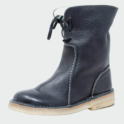 Zapatos de hombre de cuero impermeables con forro de lana