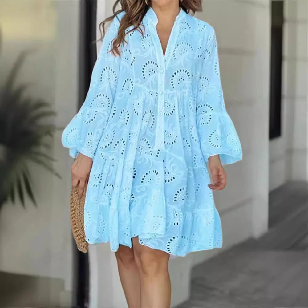 Robe Midi de Encaje Rosa - Elegancia Atemporal