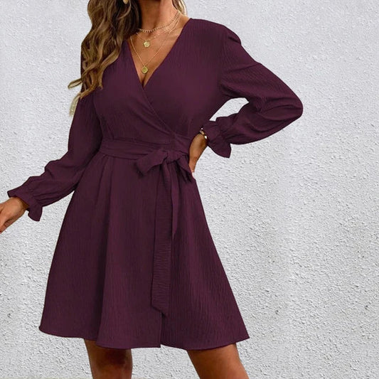 Semmy - Vestido envolvente elegante y atemporal con escote en V