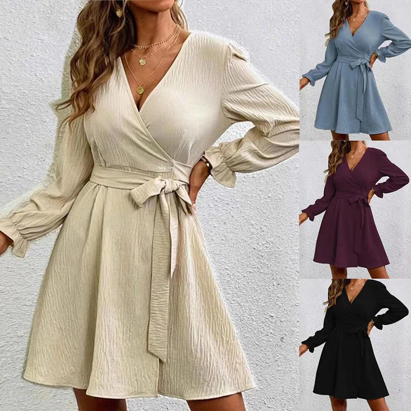 Semmy - Vestido envolvente elegante y atemporal con escote en V