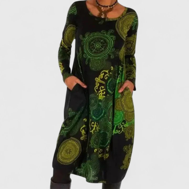 ELIZA – VESTIDO LARGO DE MANGA LARGA SUEÑO BOHEMIO