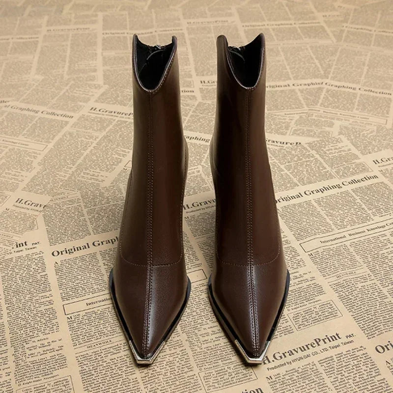 Tacones de Cuero de Corte Relajado