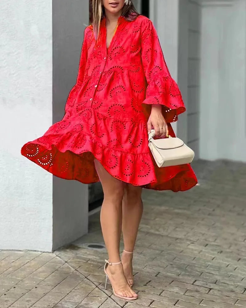 Robe Midi de Encaje Rosa - Elegancia Atemporal