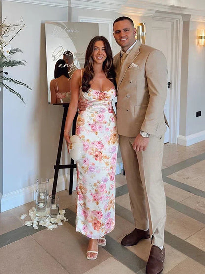 Lucy | Vestido Maxi de Satén Floral
