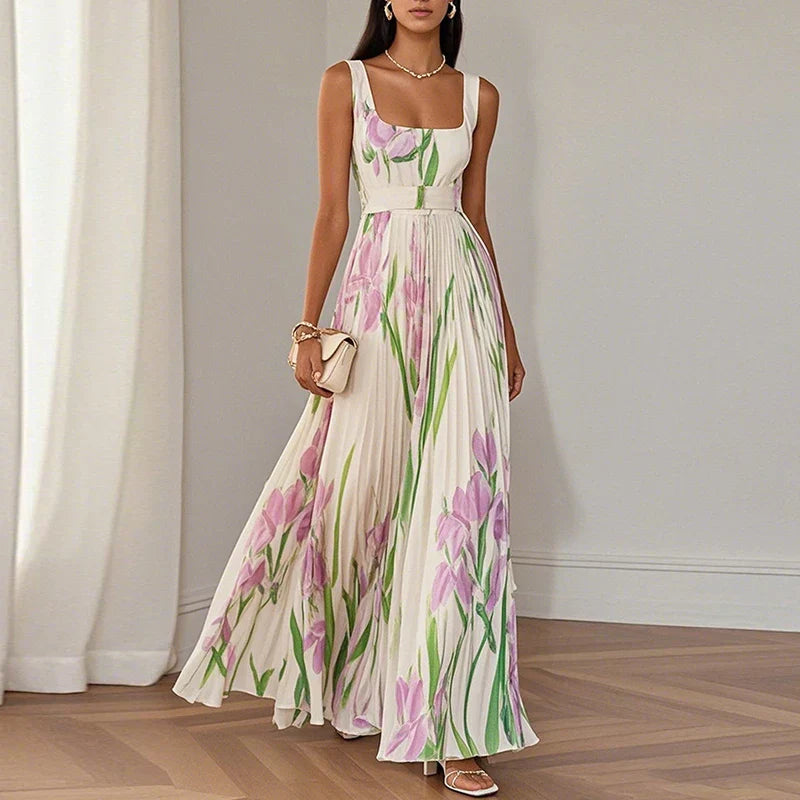 Claudia™ | Vestido Maxi A-Line Floral