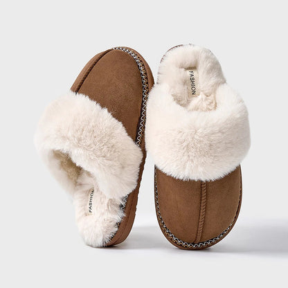 Zapatillas de Invierno para Mujeres de Peluche con Forro de Suave Vellón y Confort Cálido