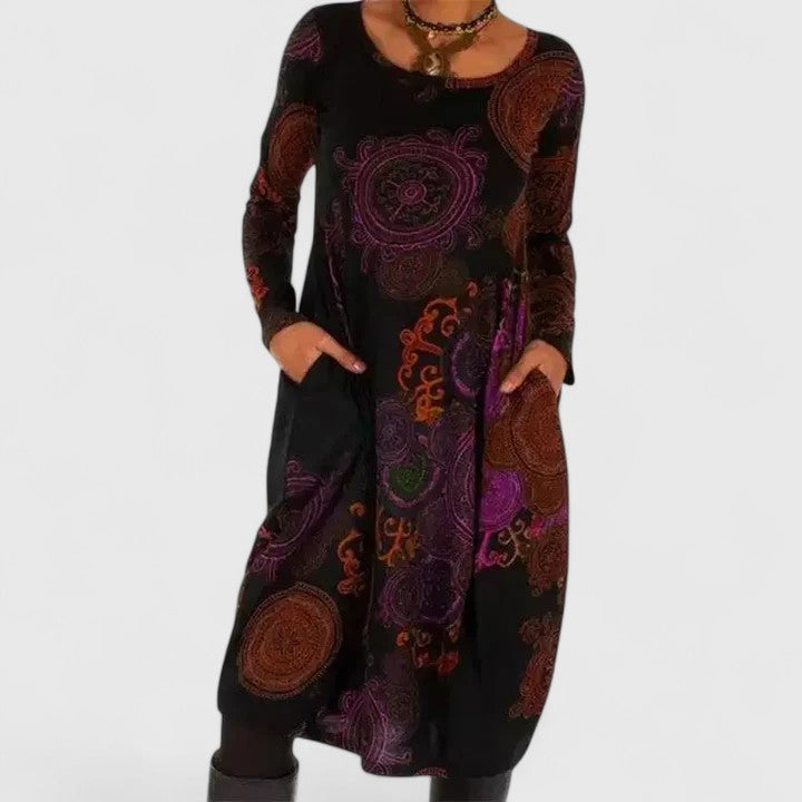 ELIZA – VESTIDO LARGO DE MANGA LARGA SUEÑO BOHEMIO