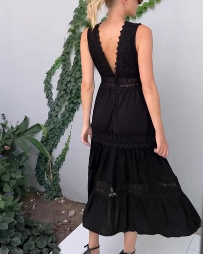 Mirna - Vestido de tirantes de encaje con escote en V