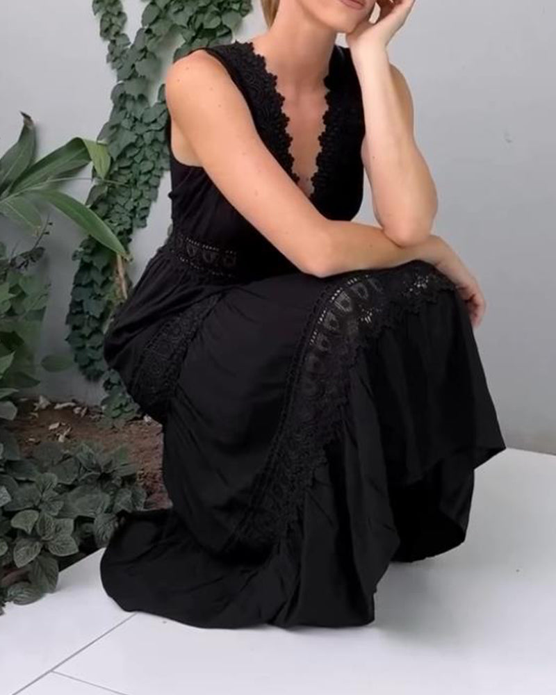 Mirna - Vestido de tirantes de encaje con escote en V