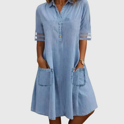 Camille | Vestido Mini de Mezclilla Fluido
